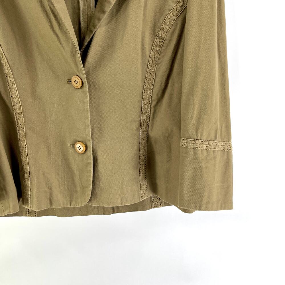 00s WORK TO WEEKEND Vintage Brown Cotton Stretch Blazer Jacket - Picture 5 of 6